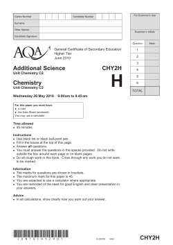 Chemistry (Higher) : Question paper