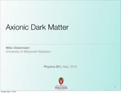 Axionic Dark Matter - University of Wisconsin&ndash;Madison