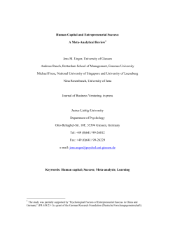 Human Capital and Entrepreneurial Success