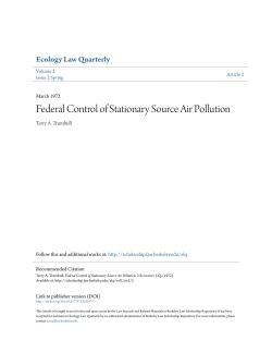 Federal Control of Stationary Source Air Pollution