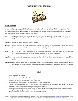 Biblical Justice Challenge - United States Conference of Catholic