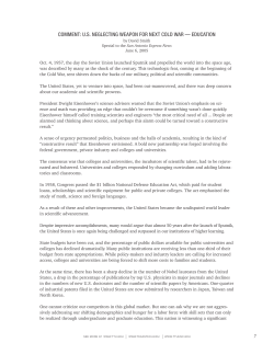 comment: us neglecting weapon for next cold war &mdash; education