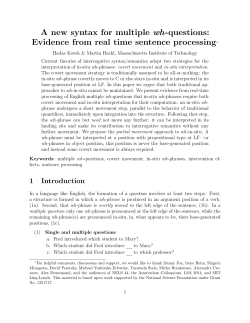 A new syntax for multiple wh-questions: Evidence from
