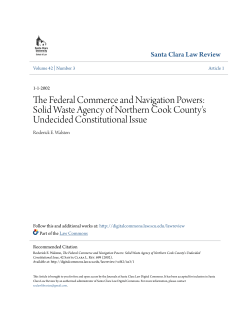 The Federal Commerce and Navigation Powers: Solid Waste
