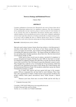 Charles Tilly&mdash;Terror as Strategy and Relational Process