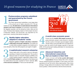 10 good reasons for studying in France