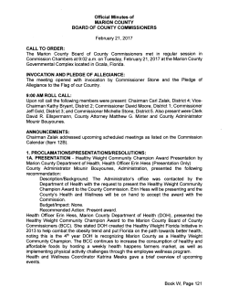Official Minutes of MARION COUNTY BOARD OF COUNTY