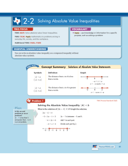 2-2 Solving Absolute Value Inequalities