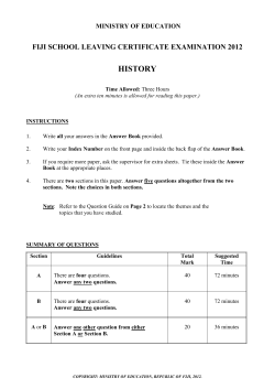 fiji school leaving certificate examination 2012 history