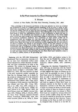 Is the West Antarctic Ice Sheet Disintegrating?