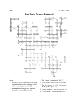 Once Upon a Romance Crossword!