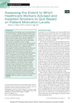 Assessing the Extent to Which Healthcare Workers Advised and