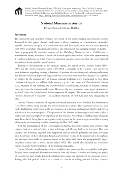 National Museums in Austria - Link&ouml;ping University Electronic Press