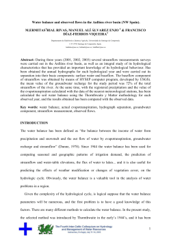 1 Water balance and observed flows in the Anll&oacute;ns river