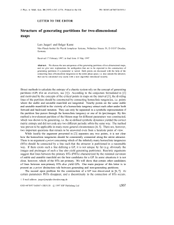 Structure of generating partitions for two