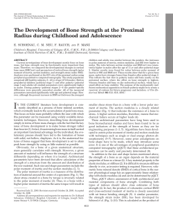 The Development of Bone Strength at the Proximal Radius during