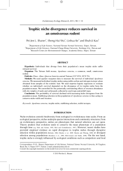 Trophic niche divergence reduces survival in an omnivorous rodent