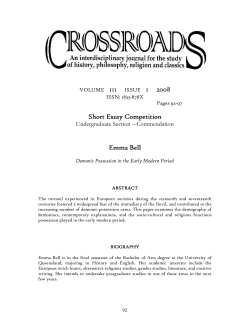 Demonic Possession in the Early Modern Period