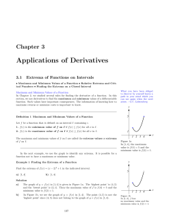 Applications of Derivatives