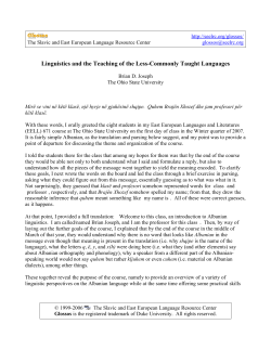Linguistics and the Teaching of the Less-Commonly