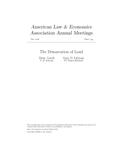 The Demarcation of Land - bepress Legal Repository