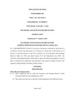 (Foreign Portfolio Investors) Regulations, 2014