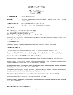 CURRICULUM VITAE Alan Henri Simmons (January, 2016)