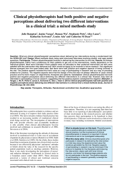 Clinical physiotherapists had both positive and negative perceptions