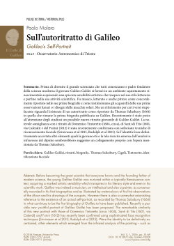 Sull`autoritratto di Galileo