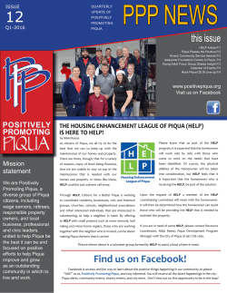 2016 First Quarter - Positively Promoting Piqua