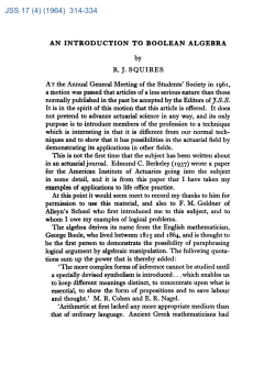 An introduction to Boolean algebra - Institute and Faculty of Actuaries