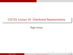 CSC321 Lecture 10: Distributed Representations
