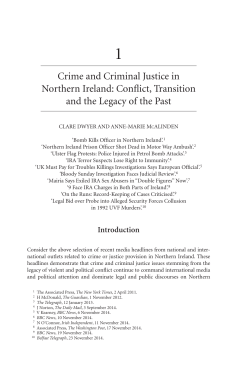 Crime and Criminal Justice in Northern Ireland