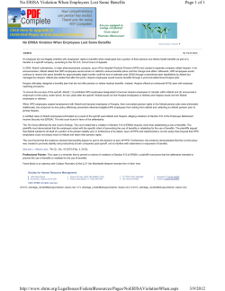 No ERISA Violation When Employees Lost Some