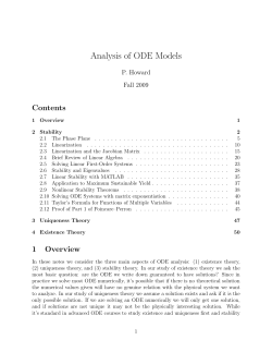 Analysis of ODE Models
