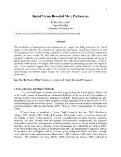 Stated Versus Revealed Mate Preferences