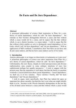 De Facto and De Jure Dependence