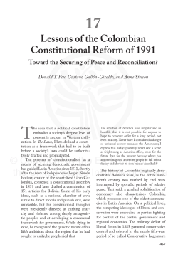 Lessons of the Colombian Constitutional Reform of 1991