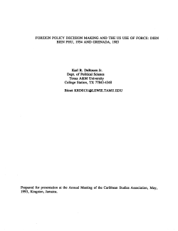 FOREIGN POLICY DECISION MAKING AND THE US USE OF