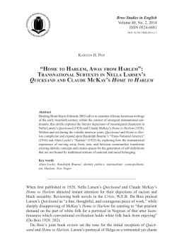 HOME TO HARLEM, AWAY FROM HARLEM