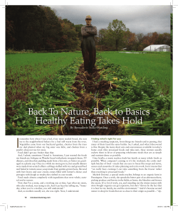 Nature, Back to Basics Healthy Eating Takes Hold