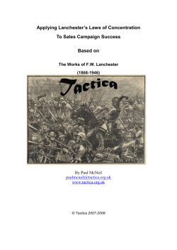 Applying Lanchester`s Laws of Concentration To Sales Campaign