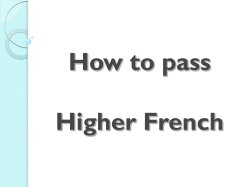 How to pass Higher French