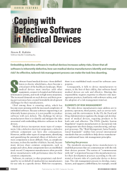 Coping with Defective Software in Medical Devices