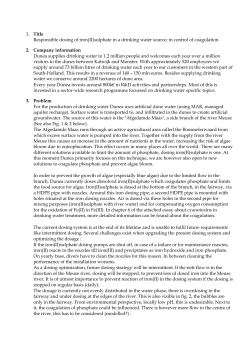 Responsible dosing of iron(II)sulphate in a drinking water source