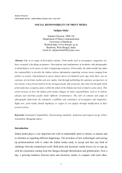 SOCIAL RESPONSIBILITY OF PRINT MEDIA