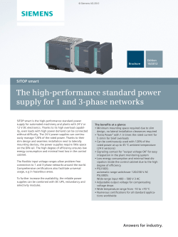 SITOP smart - The high-performance standard power supply for 1