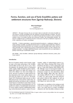 Forms, function, and use of Early Eneolithic pottery and settlement