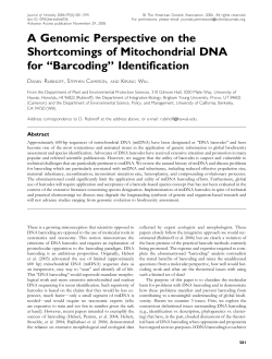 A Genomic Perspective on the Shortcomings of Mitochondrial DNA for
