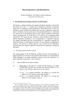 Plural Superlatives and Distributivity